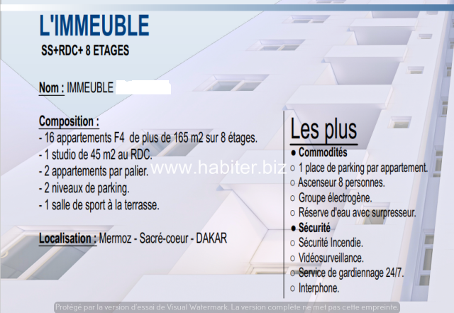Plusieurs appartements à vendre à Mermoz