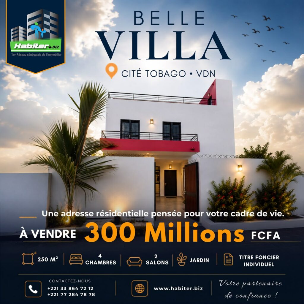 Belle Villa à vendre à la Cité Tobago VDN.