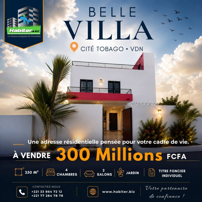 Belle Villa à vendre à la Cité Tobago VDN.